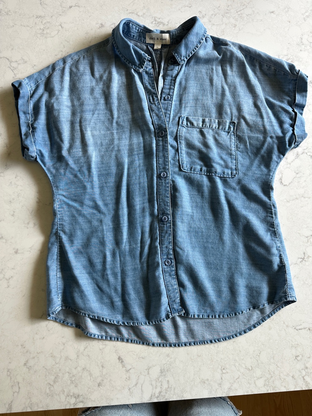 cloth & stone Light Blue Denim Button-Down Shirt